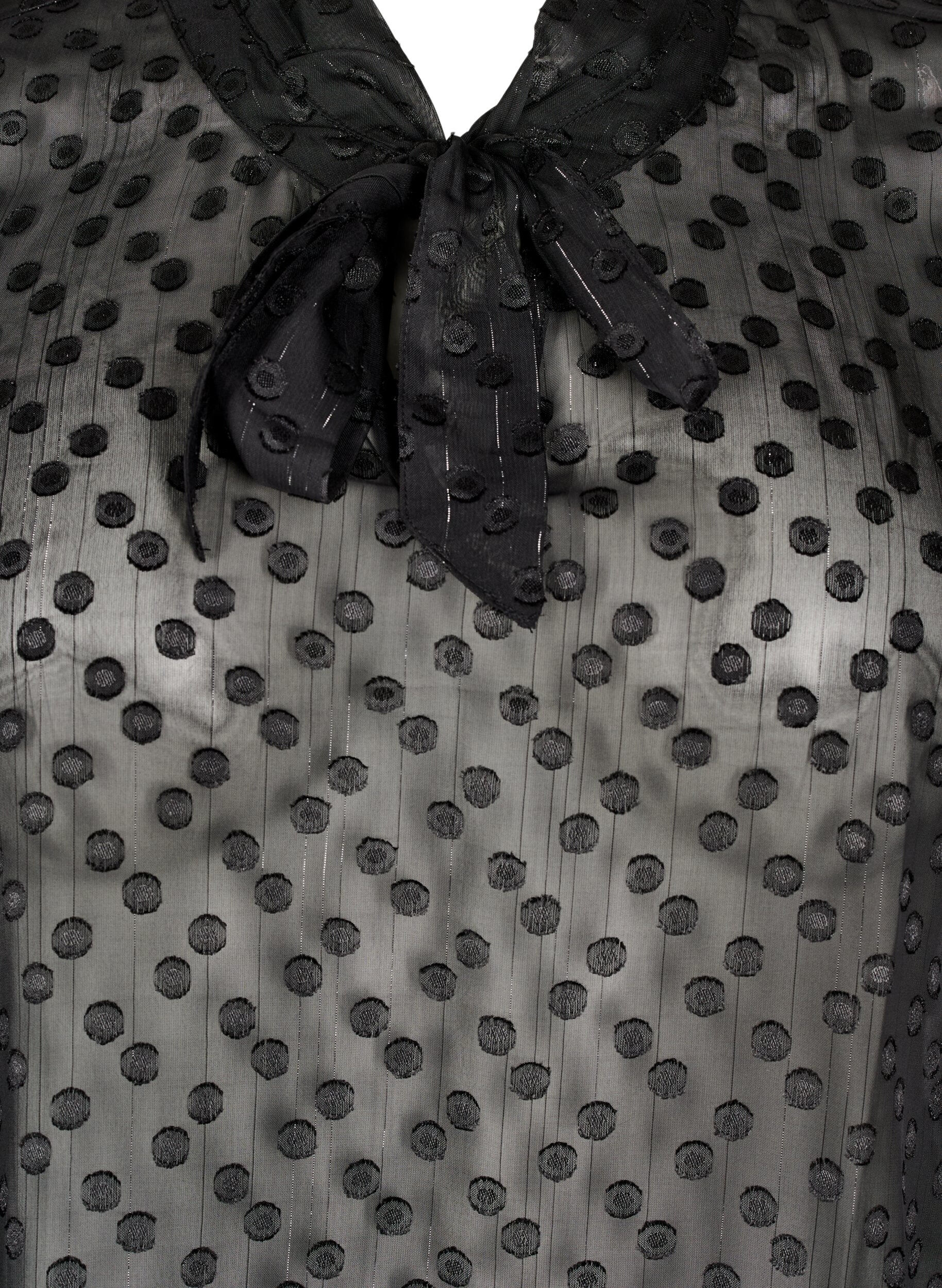 Chiffonbluse med prikket struktur