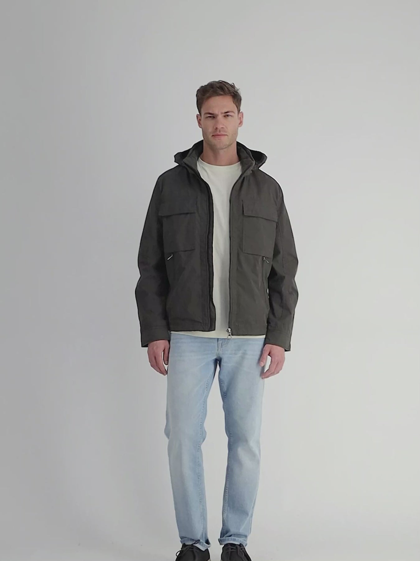 Shell-Blouson mit abnehmbarer Kapuze