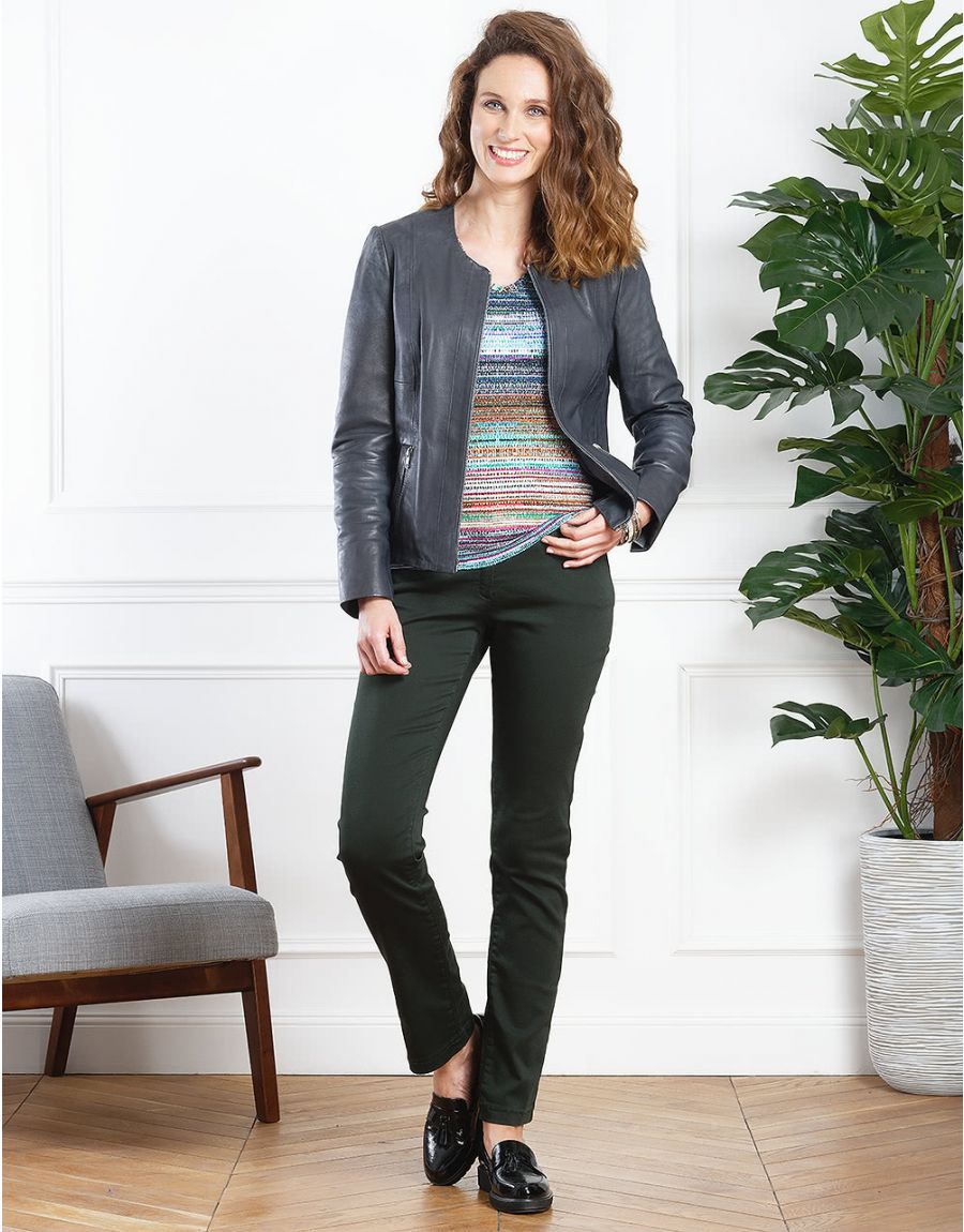 Pantalon stretch vert