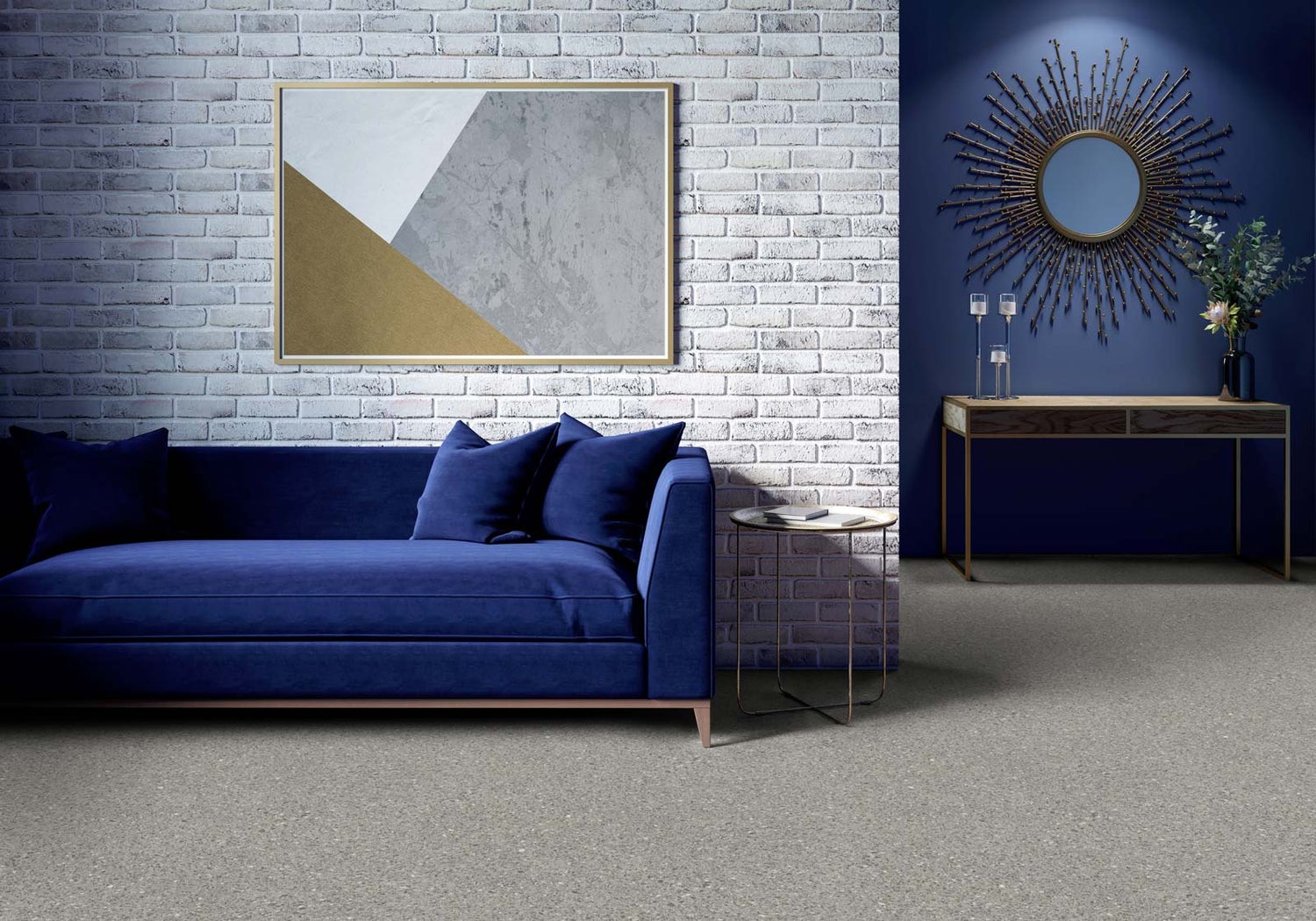 PVC vloer per meter, terrazzo look, steenlook, grijs, 200 cm breed (per meter verkocht)