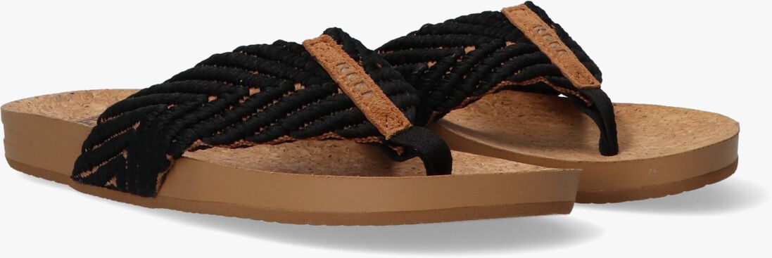 REEF zwarte reef teenslippers cushion strand