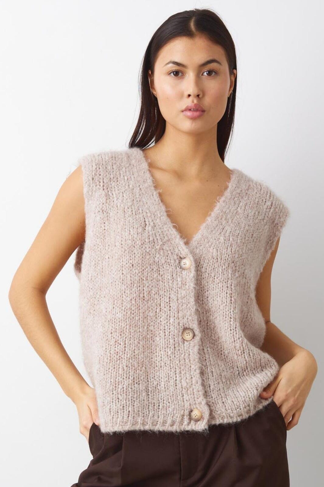 Noella Jacey Knit Vest 025 oatmeal