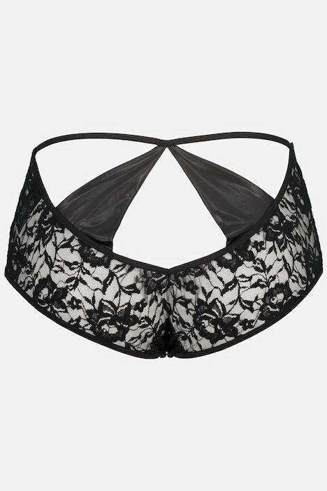 Maxi-Slip, highwaist, wetlook, Ouvert-Öffnung im Schritt