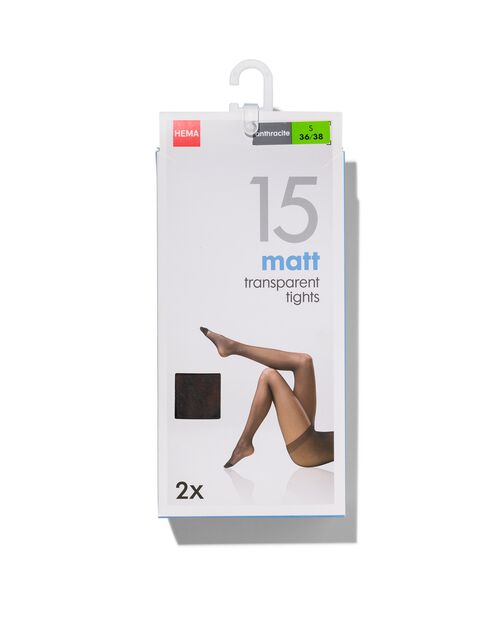 2 collants 15 deniers anthracite
