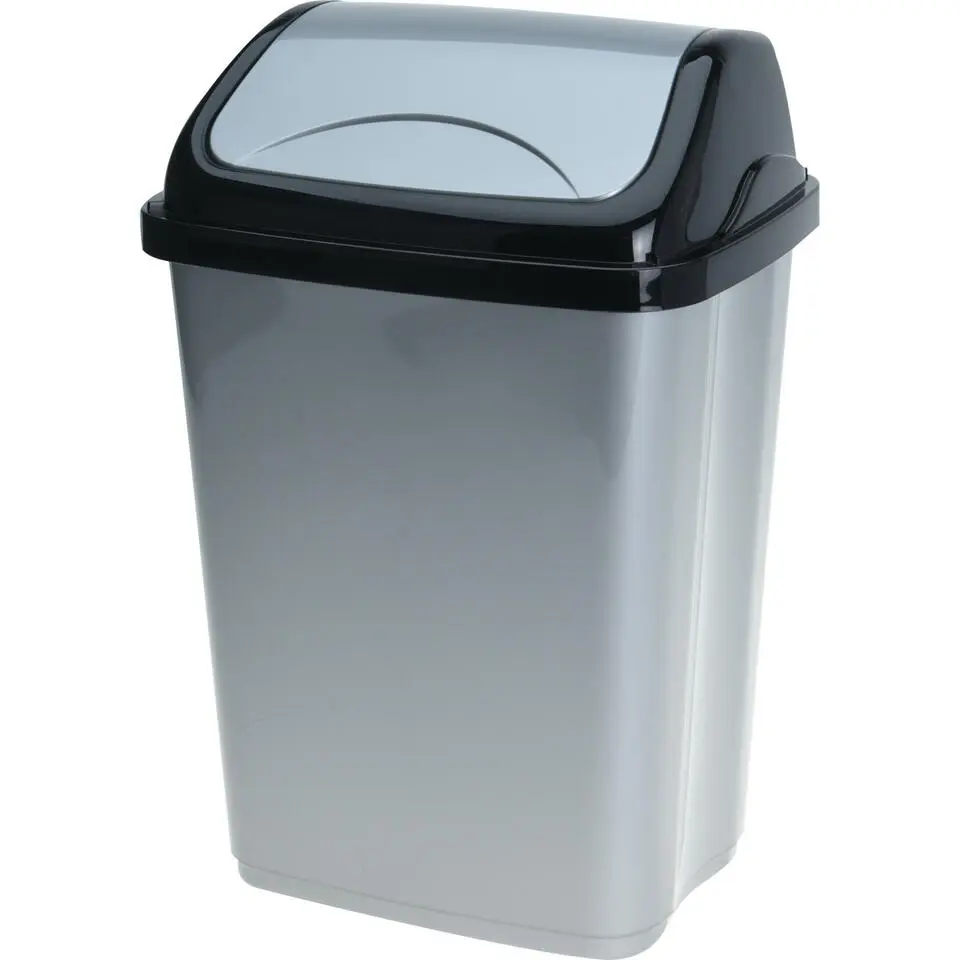 Storage Solutions Afvalemmer - 5L - grijs/zwart - klep deksel