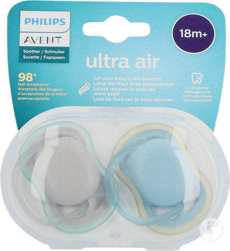 Philips Avent Ultra Air Sucette Unisex +18 Mois 2 Pièces (SCF349/01)