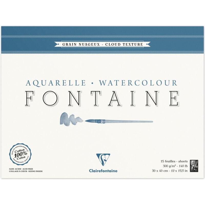 Fontaine bloc collé 4 côtés 15F 30x40cm 300g grain nuageux