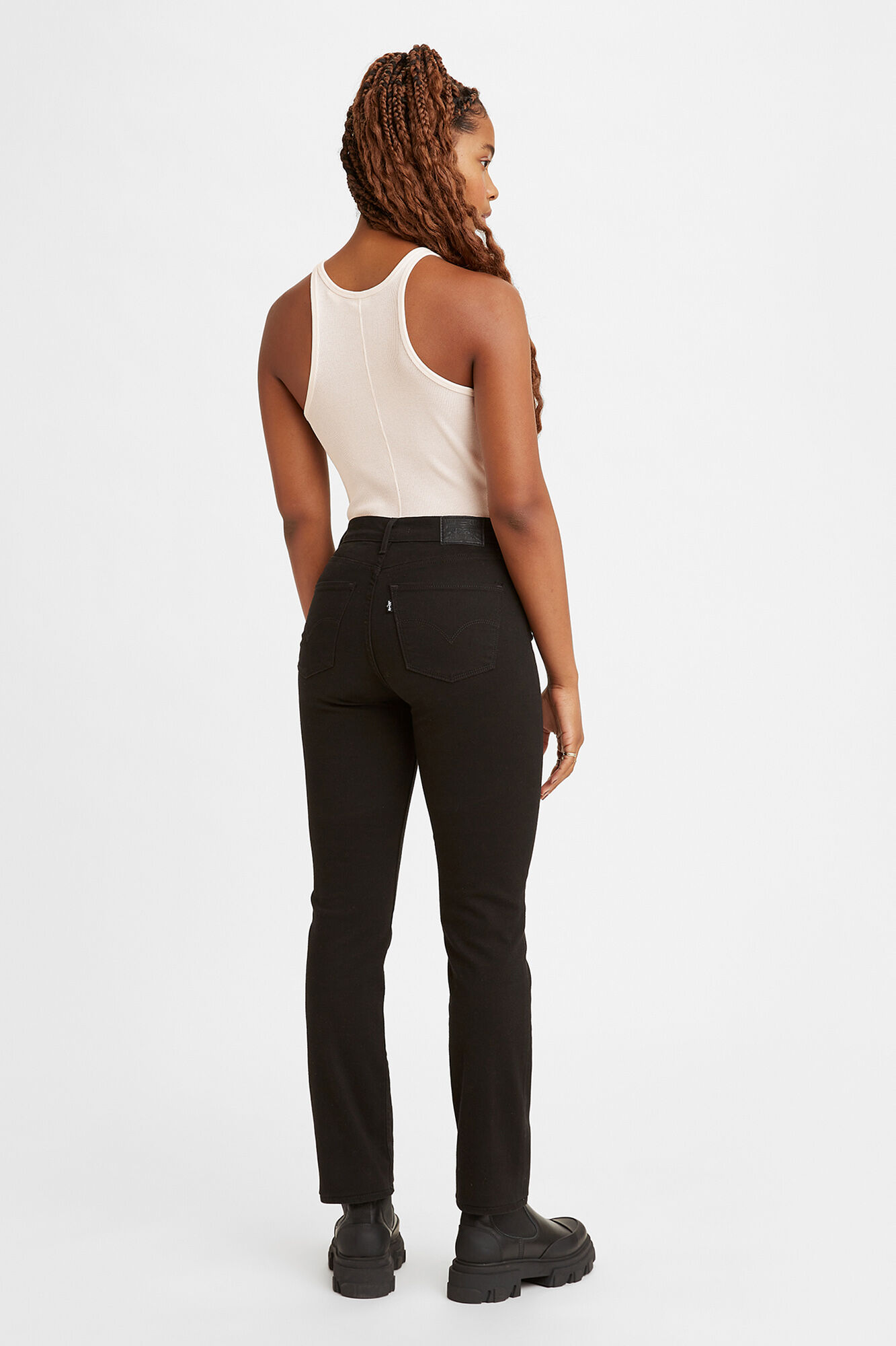 Calça jeans reta de cintura alta 724™