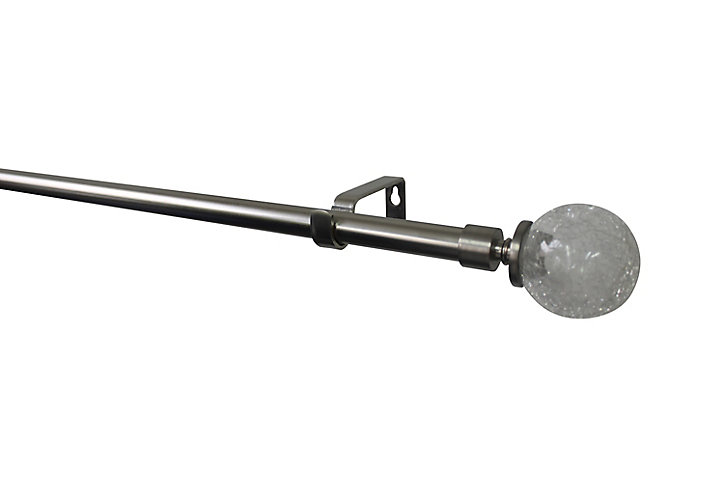 Kit de tringle à rideau extensible embout boule Athens GoodHome 120/210 cm, Ø16/19 mm gris