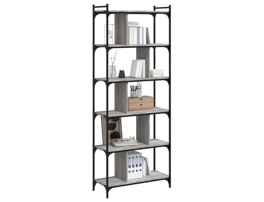 VIDAXL - Bibliothèque 6niveaux sonoma gris 76x32x192cm bois d'ingénie...