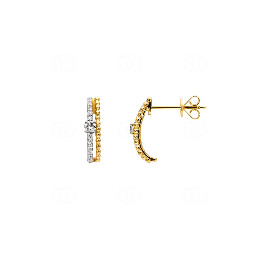 Ohrstecker 750/18 K Gelbgold mit Diamanten 0.22 ct H/si