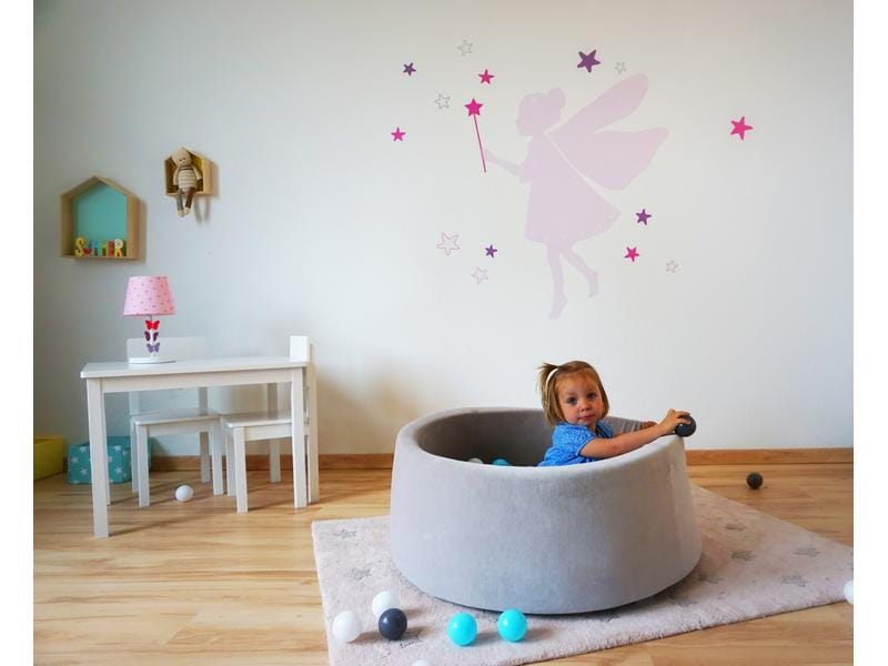 Knorrtoys Bällebad Grey 300 Bälle creme/grey/lightblue Weiches Bällebad aus Schaumstoff