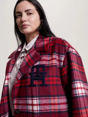 Casaco Relaxed Curve Tartan TH Monogram