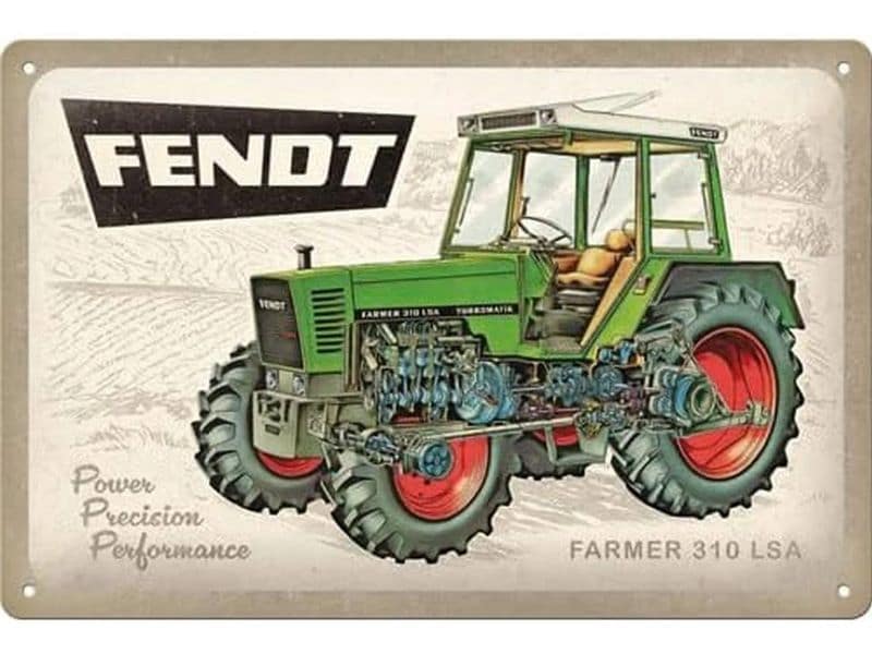 Nostalgic Art Schild Fendt Mehrfarbig Nostalgisches Blechschild mit Motivprägung
