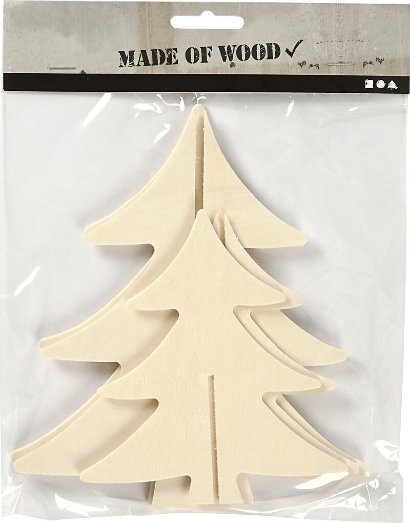 3D Juletræer - H 13+18 CM - 2 Stk