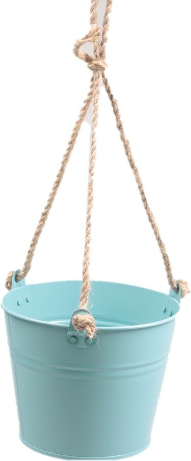 Zinc Collection hangpot Sanvi lichtblauw 23 x 23 x 18 cm