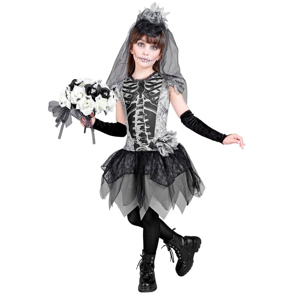 Halloween Jurk Meisje Skelet Bruidje