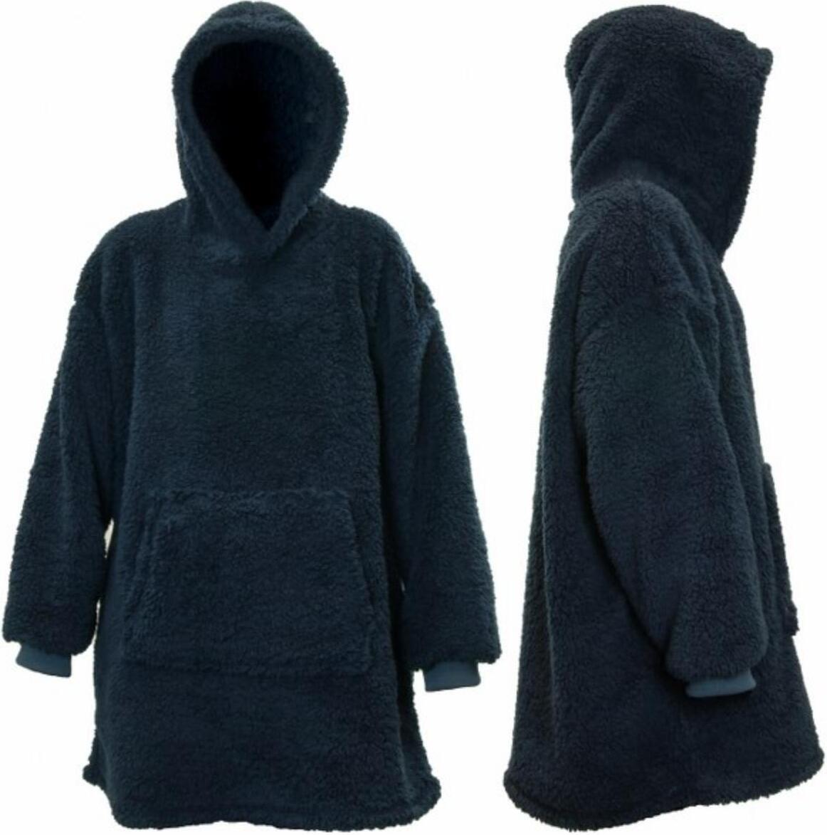 Unique Living hoodie Teddy blauw onesize