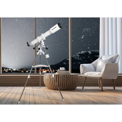 Telescópio astronômico acromático AR-102/1000 com tripé de aço