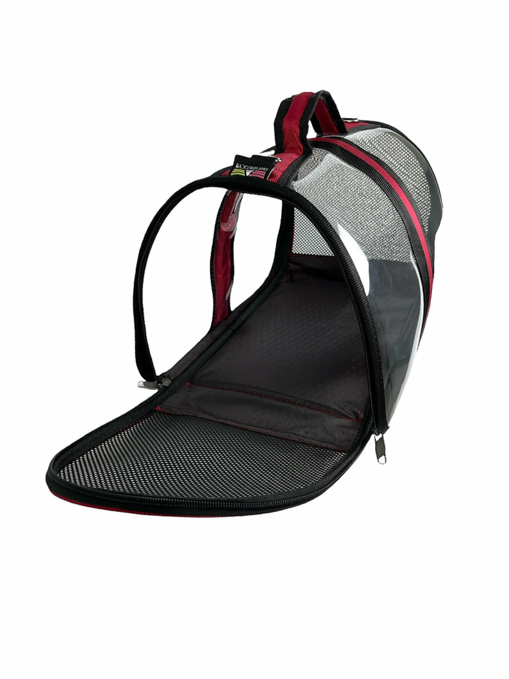 Sac de transport pour chat - transparent (rouge)