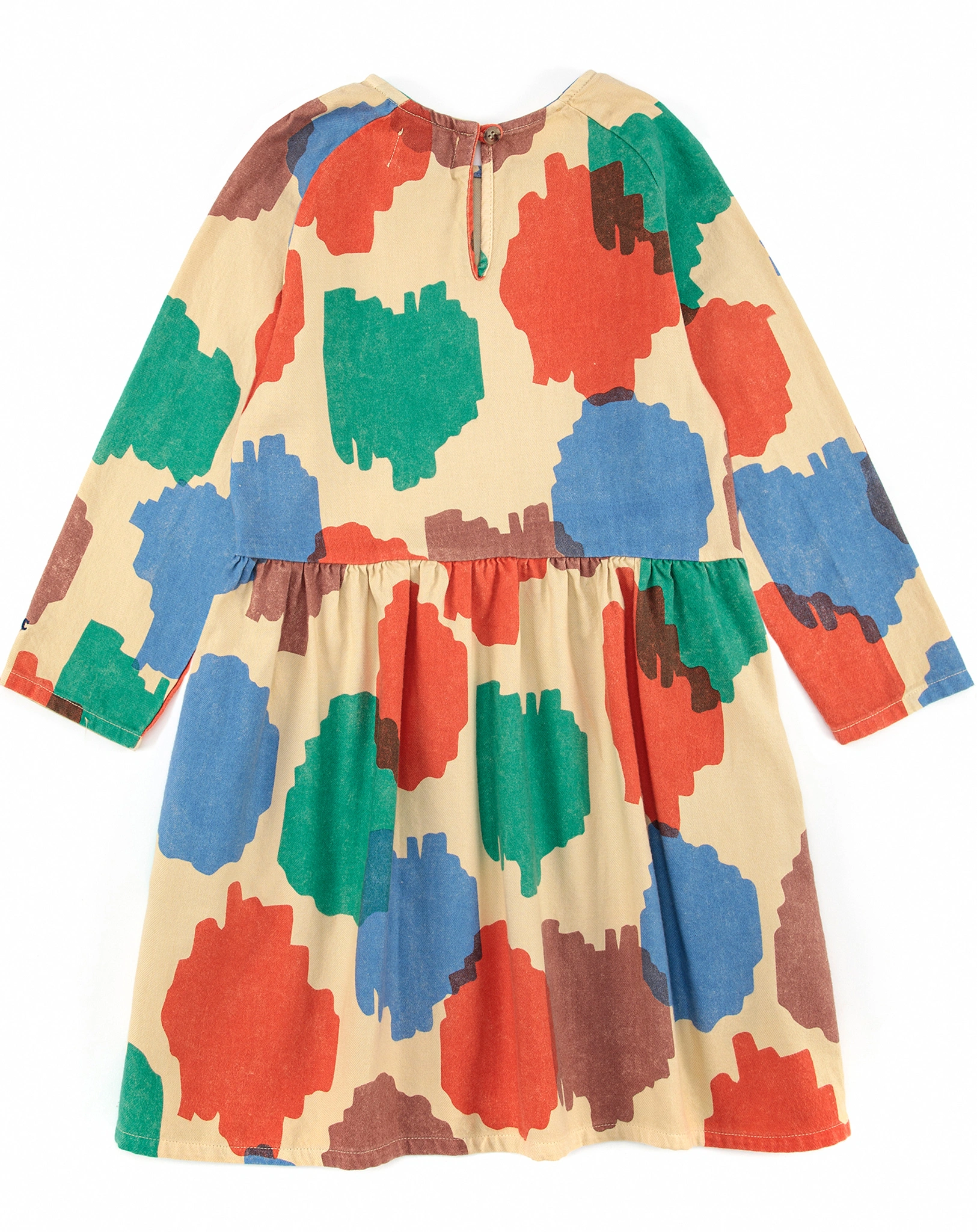 Langarm-Kleid SPOTS AOP in yellow