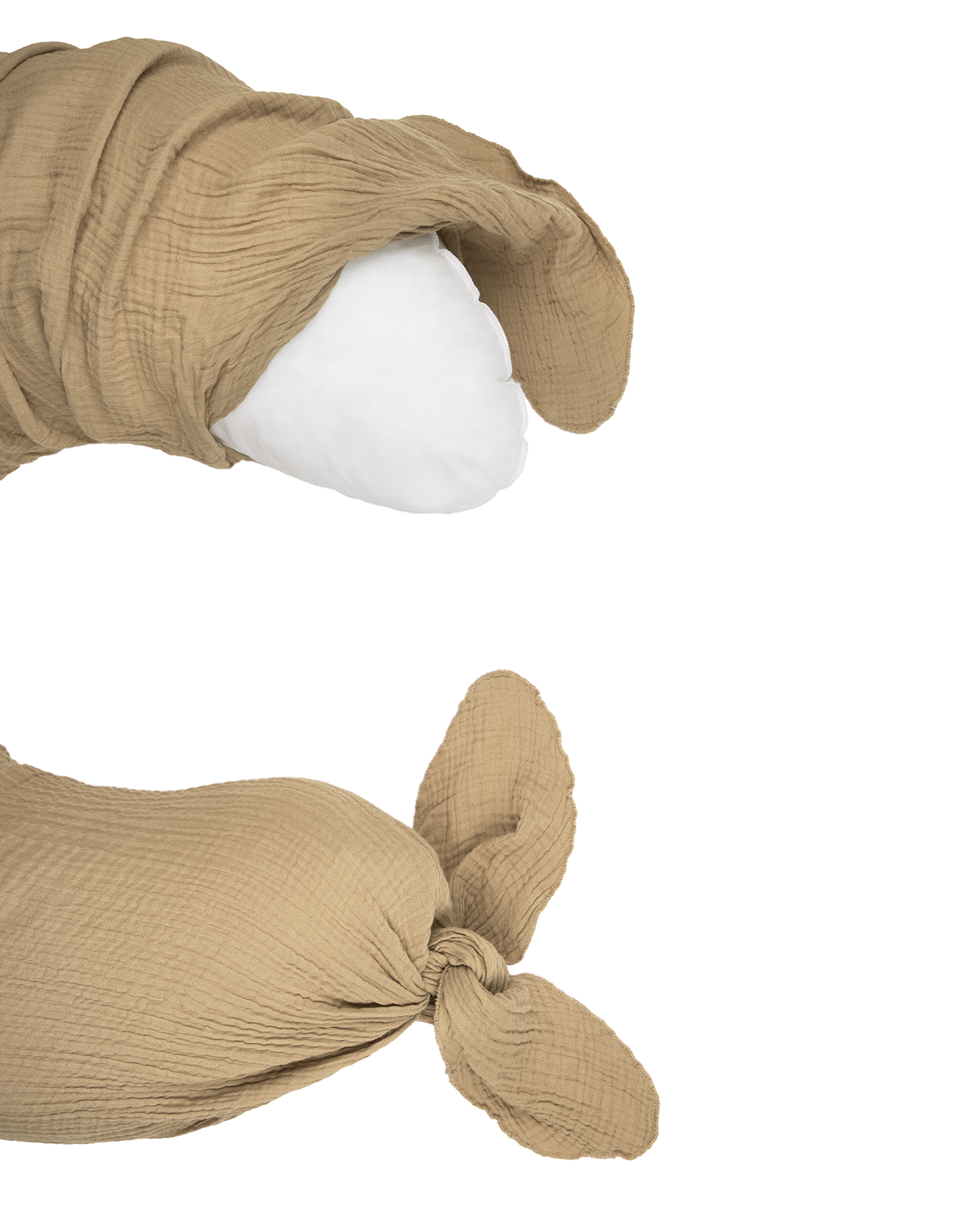 Coussin de maternité wabi-sabi en double gaze de coton lavée | Marron