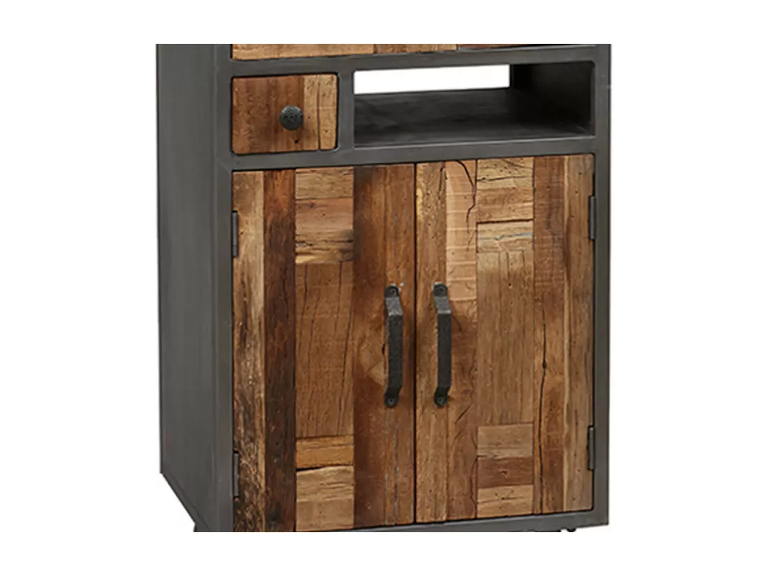 LEONARD - Meuble de Rangement 2 Portes 2 Tiroirs