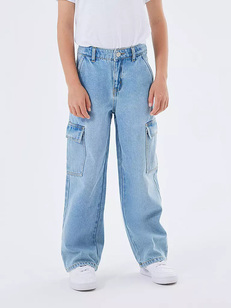NAME IT Mädchen Cargojeans Regular Fit NKFROSE hellblau