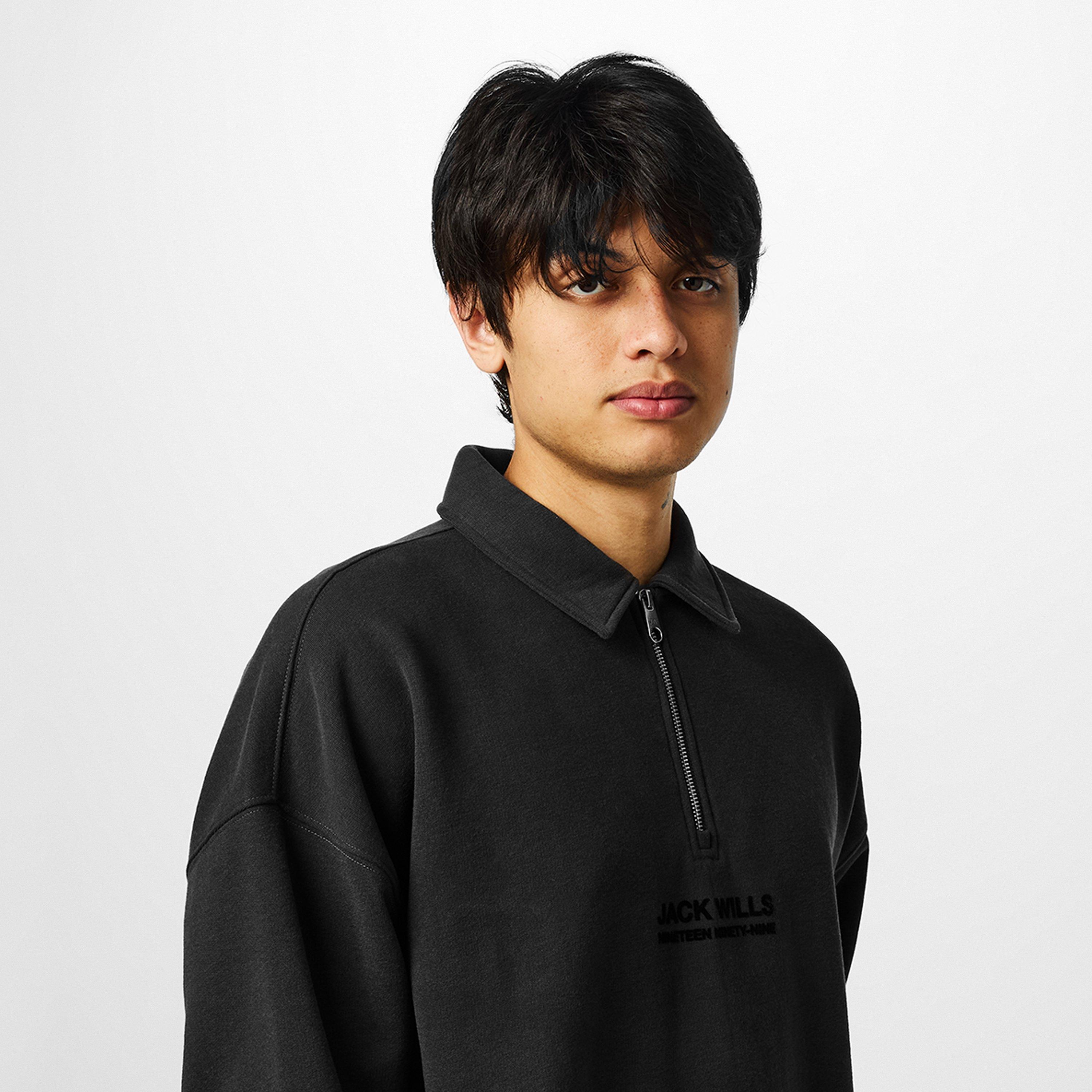Jack Wills JW Slouch Quarter Zip Top
