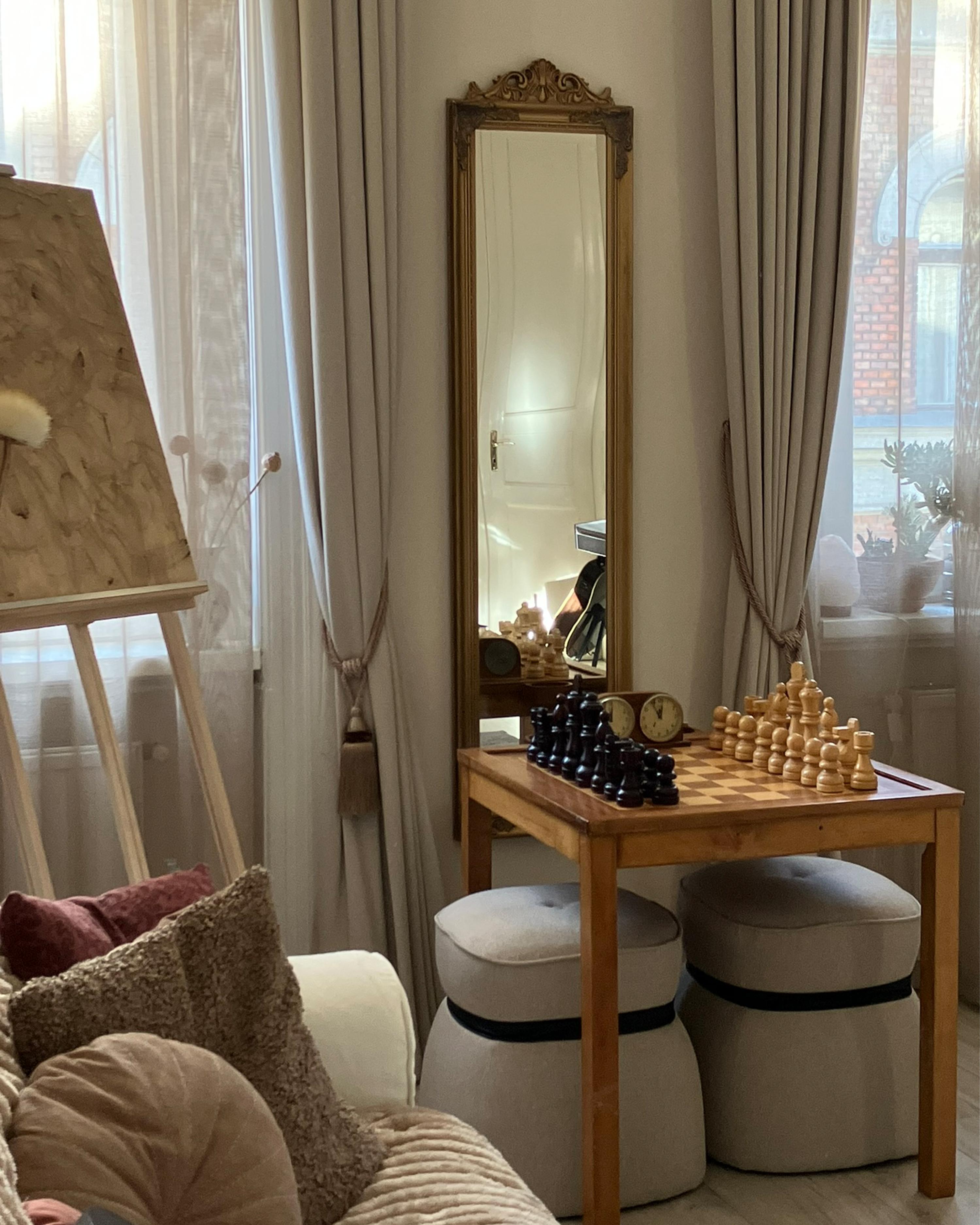 Poef MONTEREY Kunstlinnen Beige