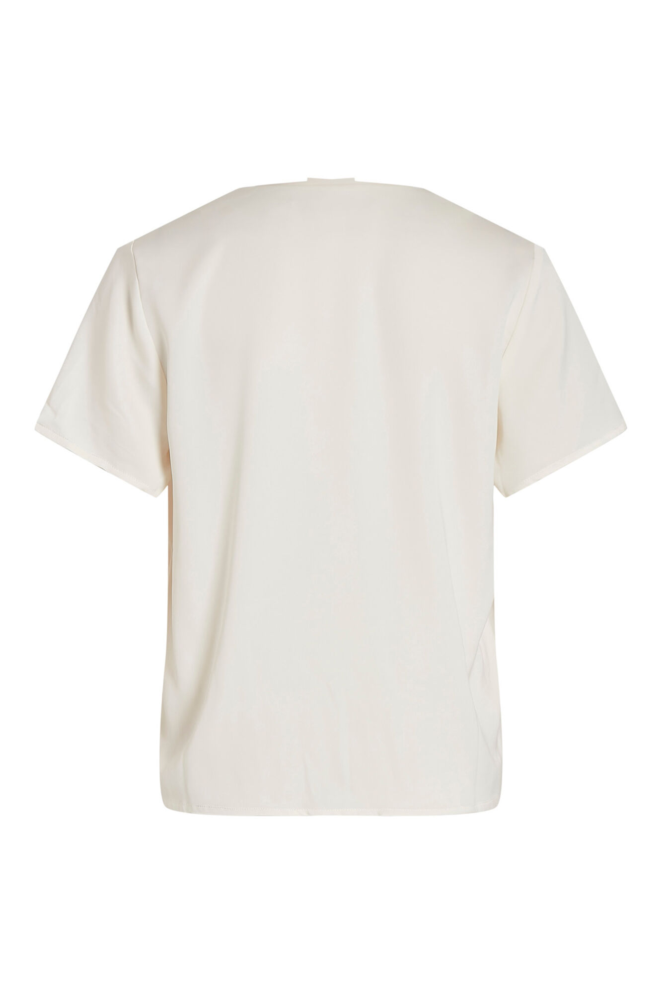 Blusa de cetim de manga curta - Cinza