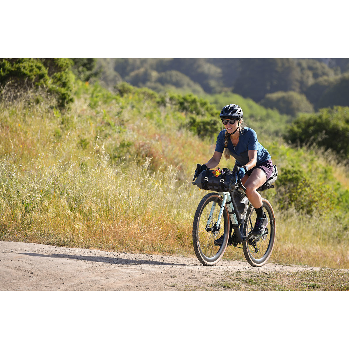 Giro Ride MTB Fietsshirt Korte Mouwen Blauw/Zwart Dames