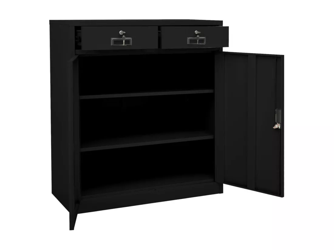 Armoire de bureau Noir 90x40x102 cm Acier