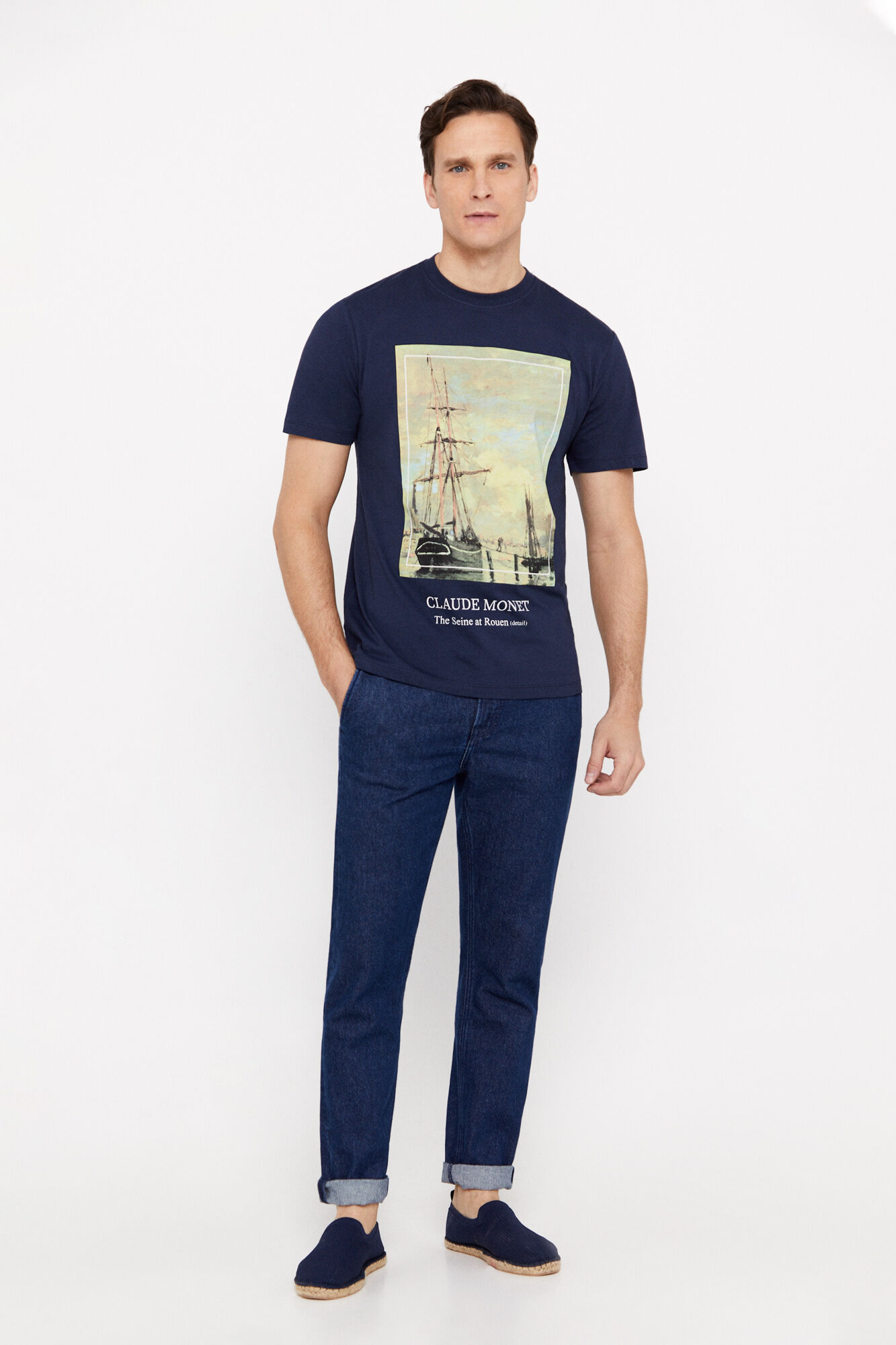 Camiseta com estampa Monet - Azul