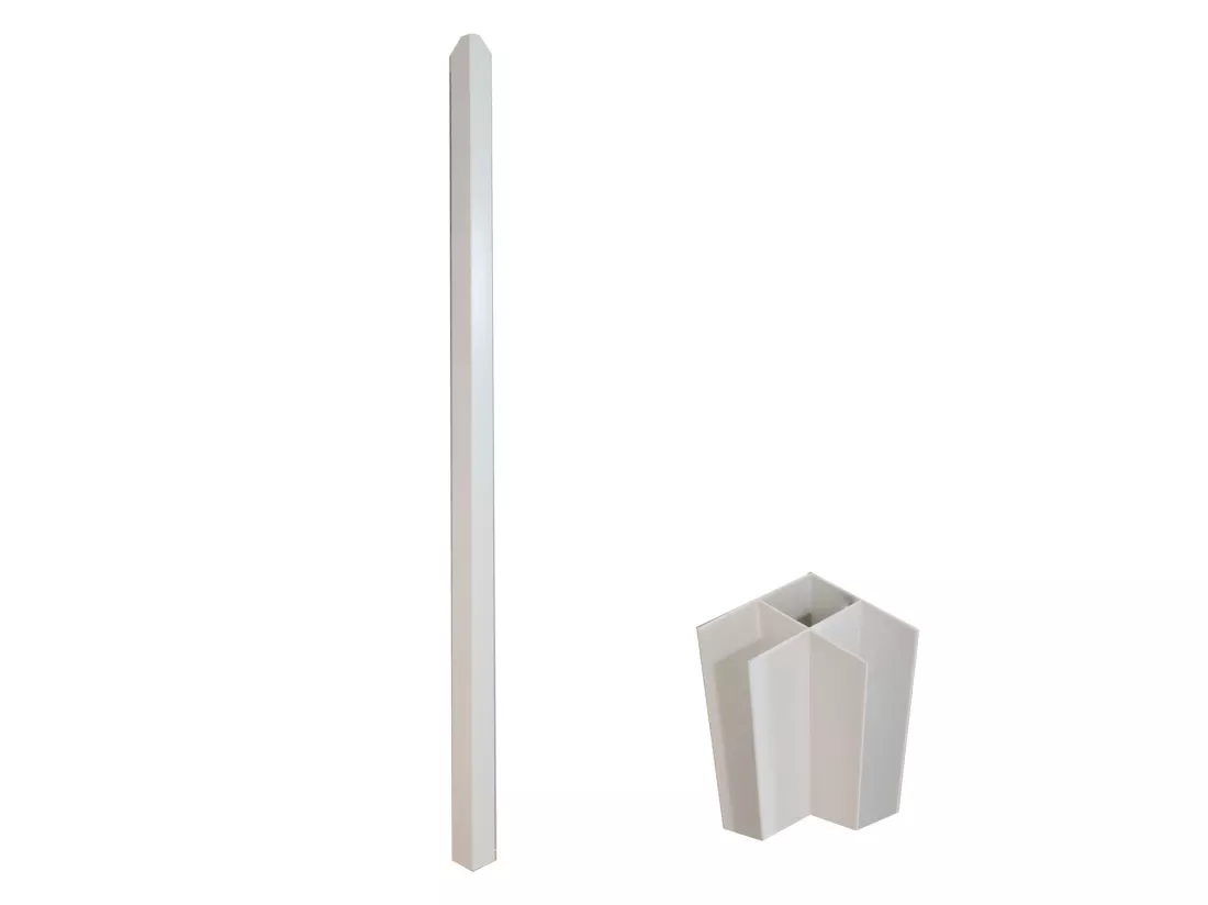 Verrière d'angle atelier en aluminium thermolaqué - L150 x L60 x H130 cm - Blanc - BAYVIEW