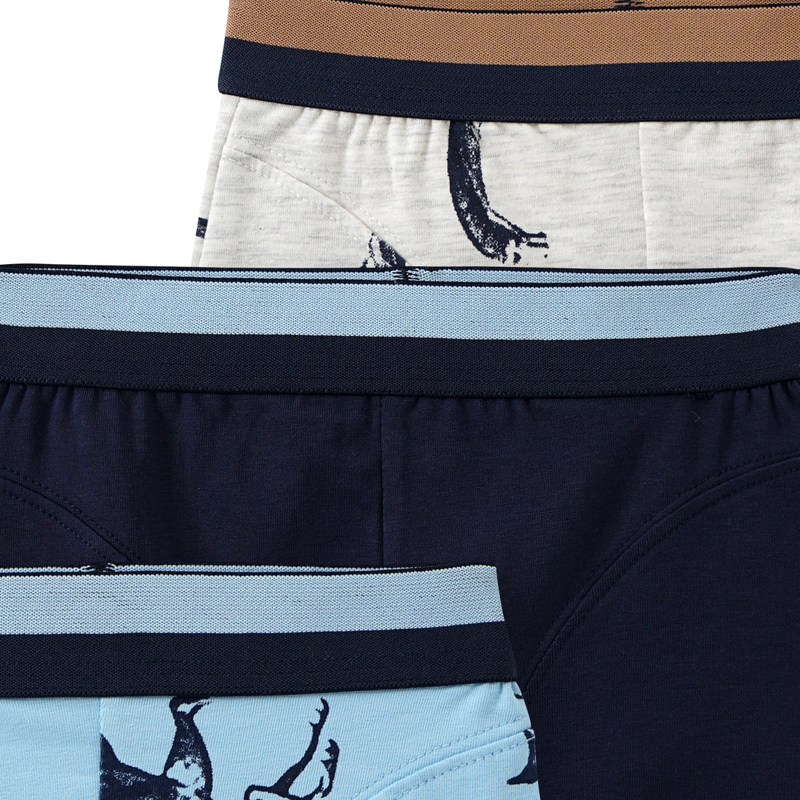 Topolino 3 Jungen Boxer im Set hellblau / dunkelblau / hellgrau