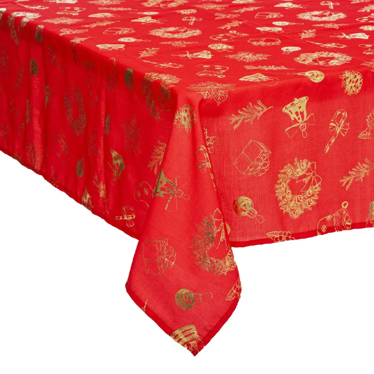 Atmosphera, Createur D'Interieur Atmosphera Nappe de Noël à motifs - Rouge/Doré