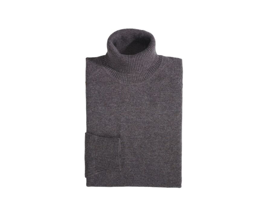 Pull col roulé homme laine Chocolat Chiné - EMERSTON