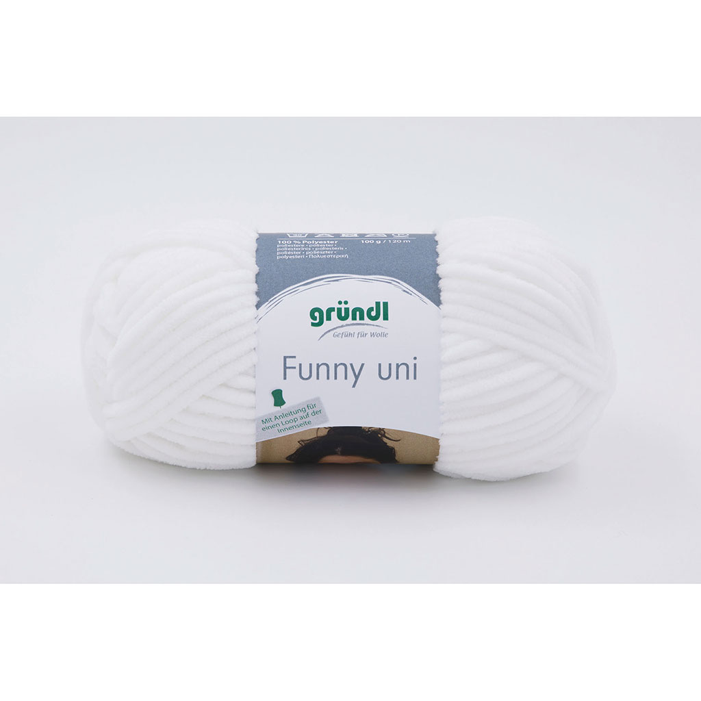 Pelote de laine FUNNY blanc 100g