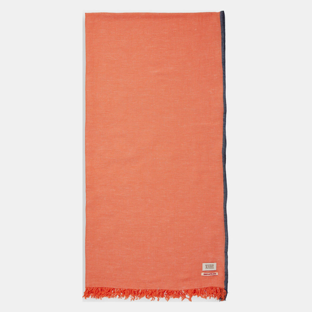 Scotch & Soda Chèche en Coton Bio & Lin orange clair - 172x80 cm