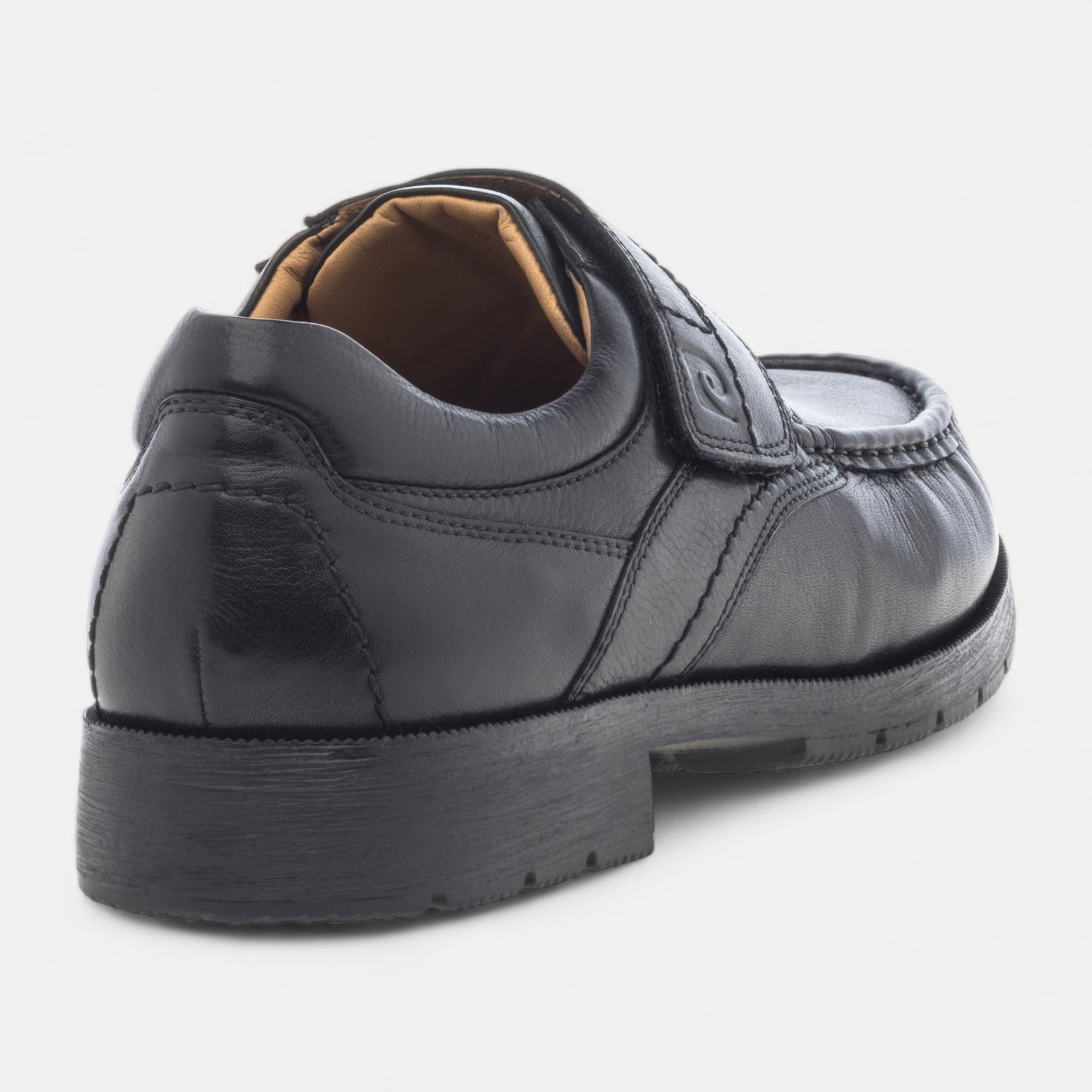 Mocassins pieds sensibles Homme en cuir noir