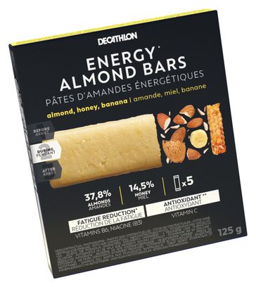 Barres énergétiques pâte d'amande Decathlon Nutrition Pâte Amandes/Miel/Banane - 5x25g