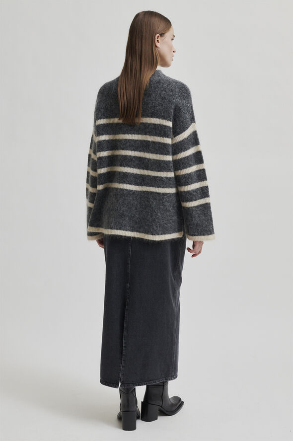 Second Female Ovalis Mohair Blend Knit T-Neck Volcanic ash
