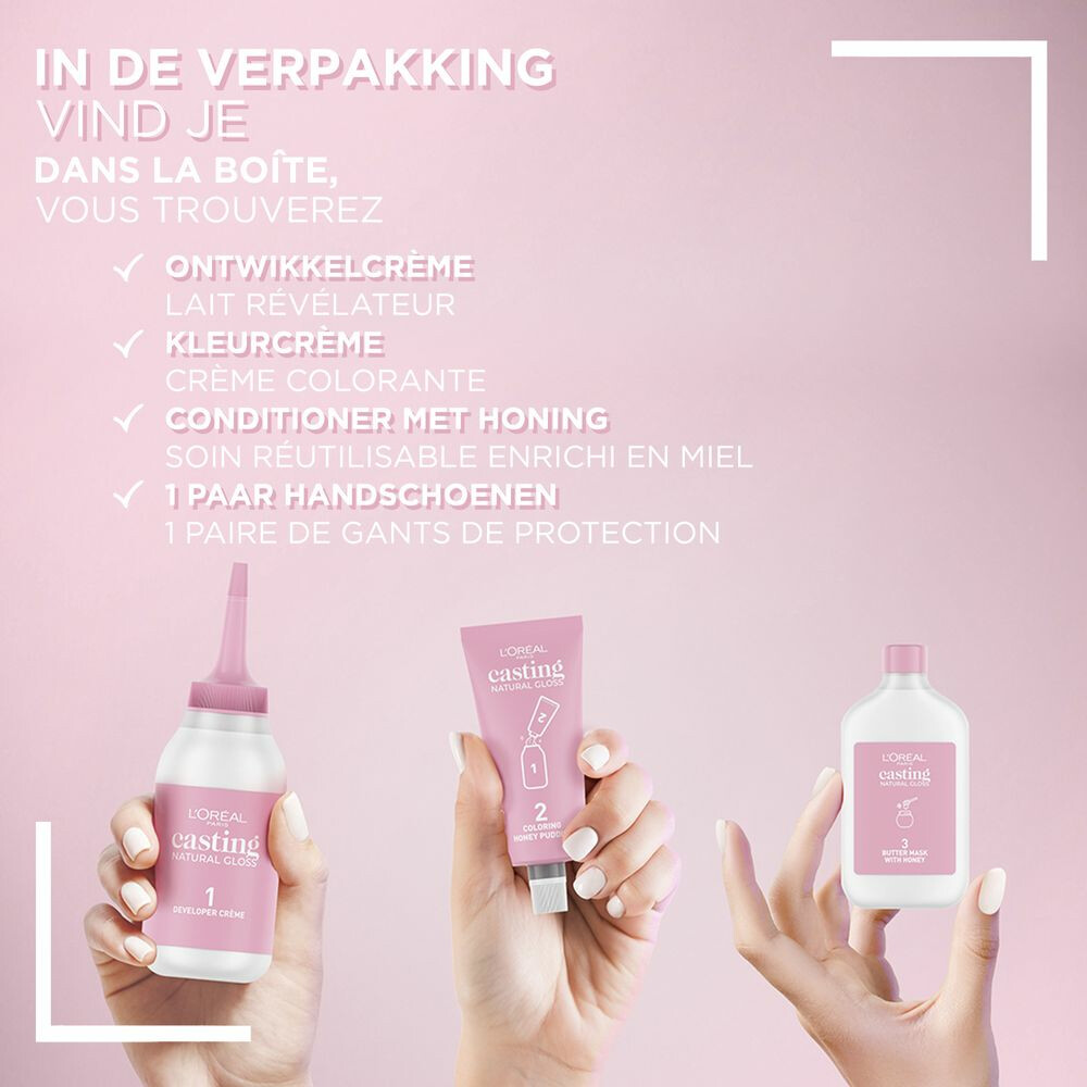 L'Oréal Casting Natural Gloss Semi-Permanente Haarkleuring 623 Nougat Donkerblond