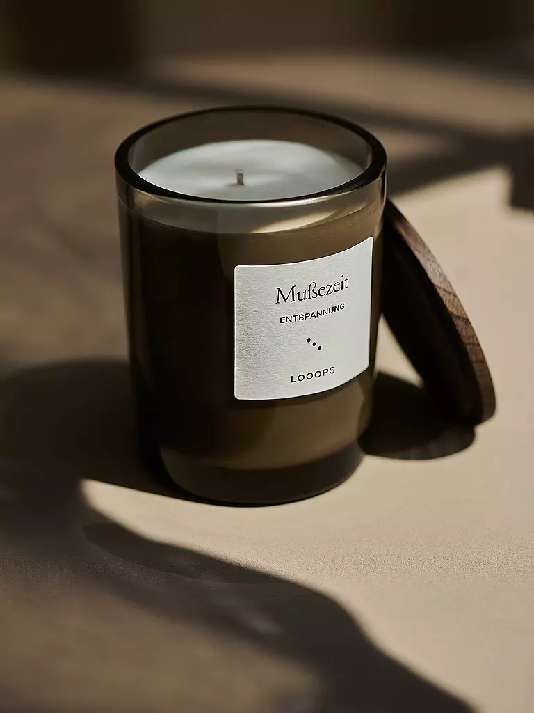 LOOOPS Duftkerze 75g MUSSEZEIT dunkelgrün