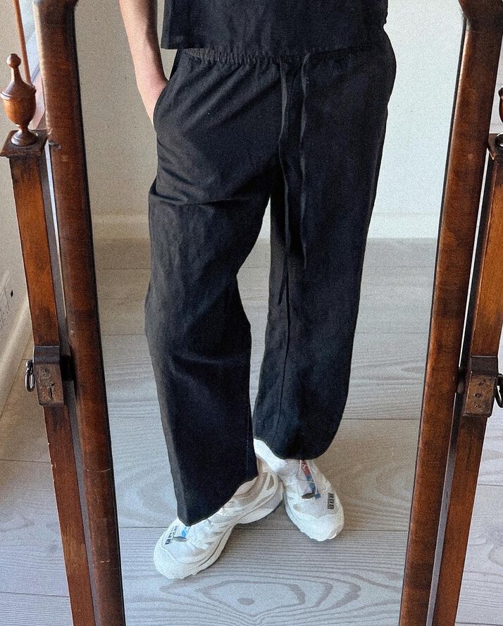 Neo Noir Sonar Linen Pants Black