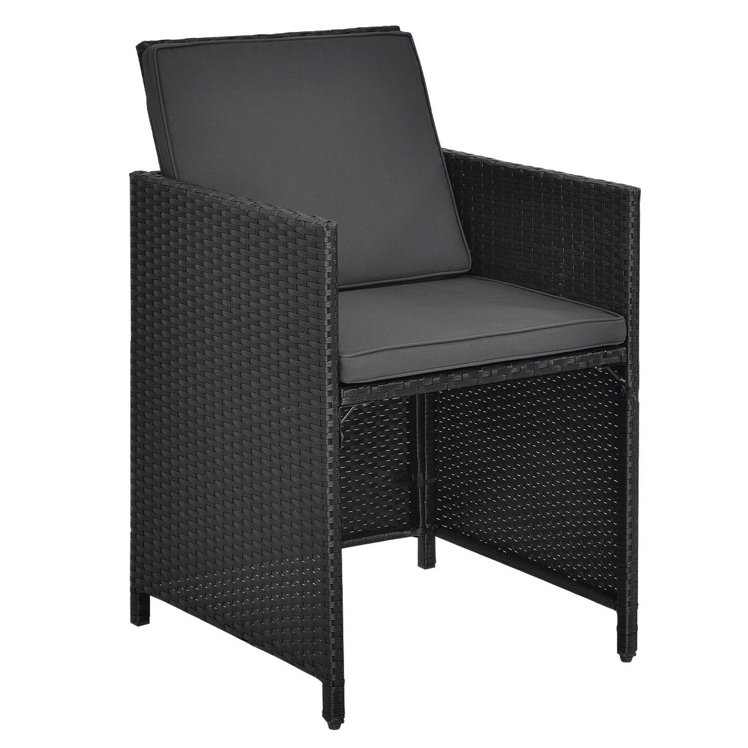 Baracoa L polyrotan zwarte diningset