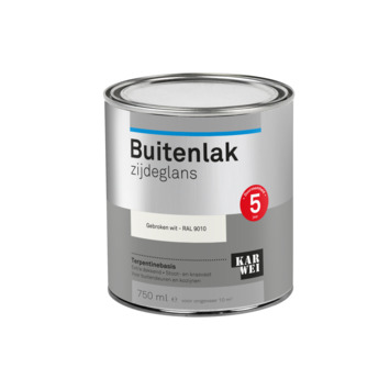 KARWEI buitenlak zijdeglans RAL 9010 gebroken wit 750 ml