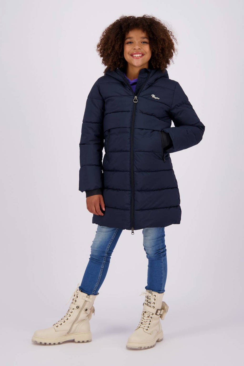 Vingino gewatteerde winterjas Tinja diep donkerblauw