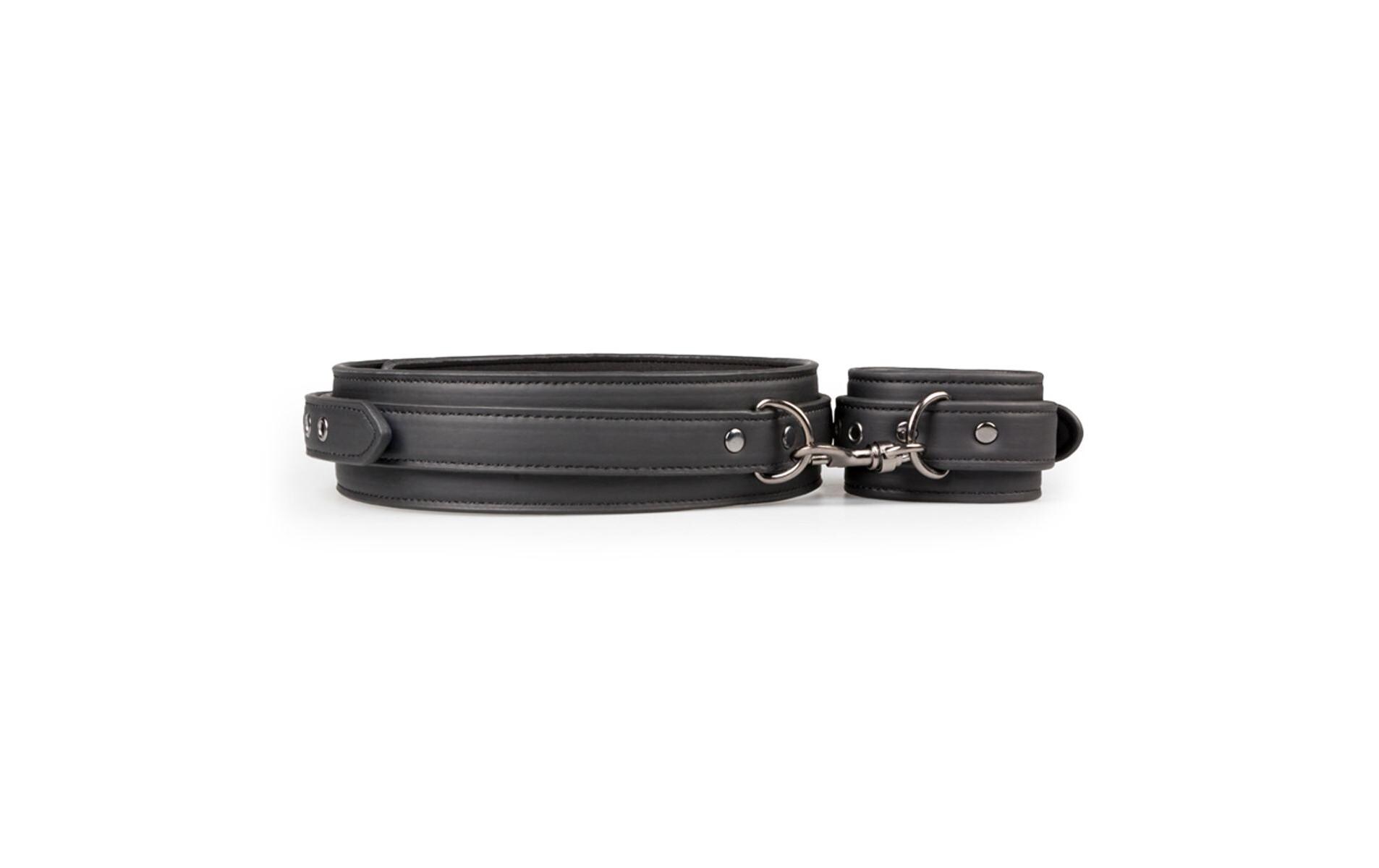 Thigh und Wrist Cuff Set SchwarzFesselset für Bondagespiele